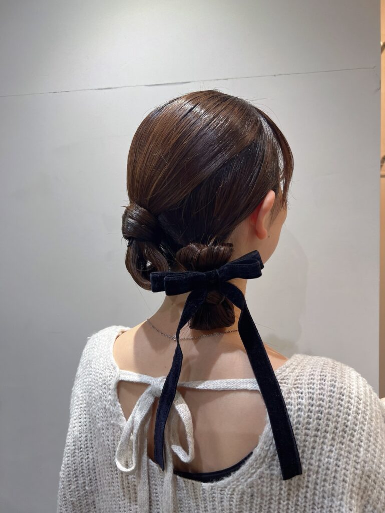 モデルさんを呼んでヘアセットの講習